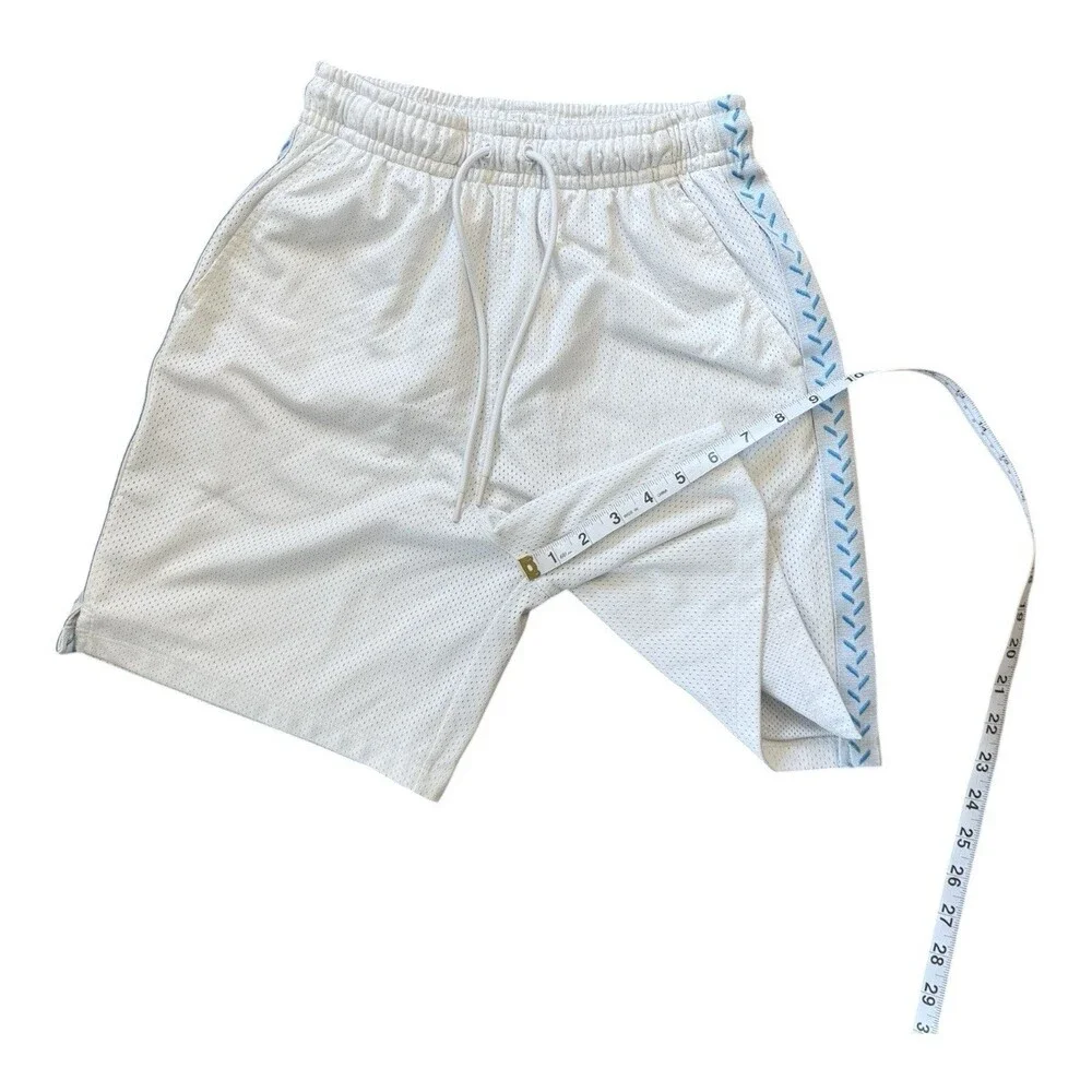 Jordan Brand White Mesh Shorts University Blue Side Stripe Jumpman Sz S